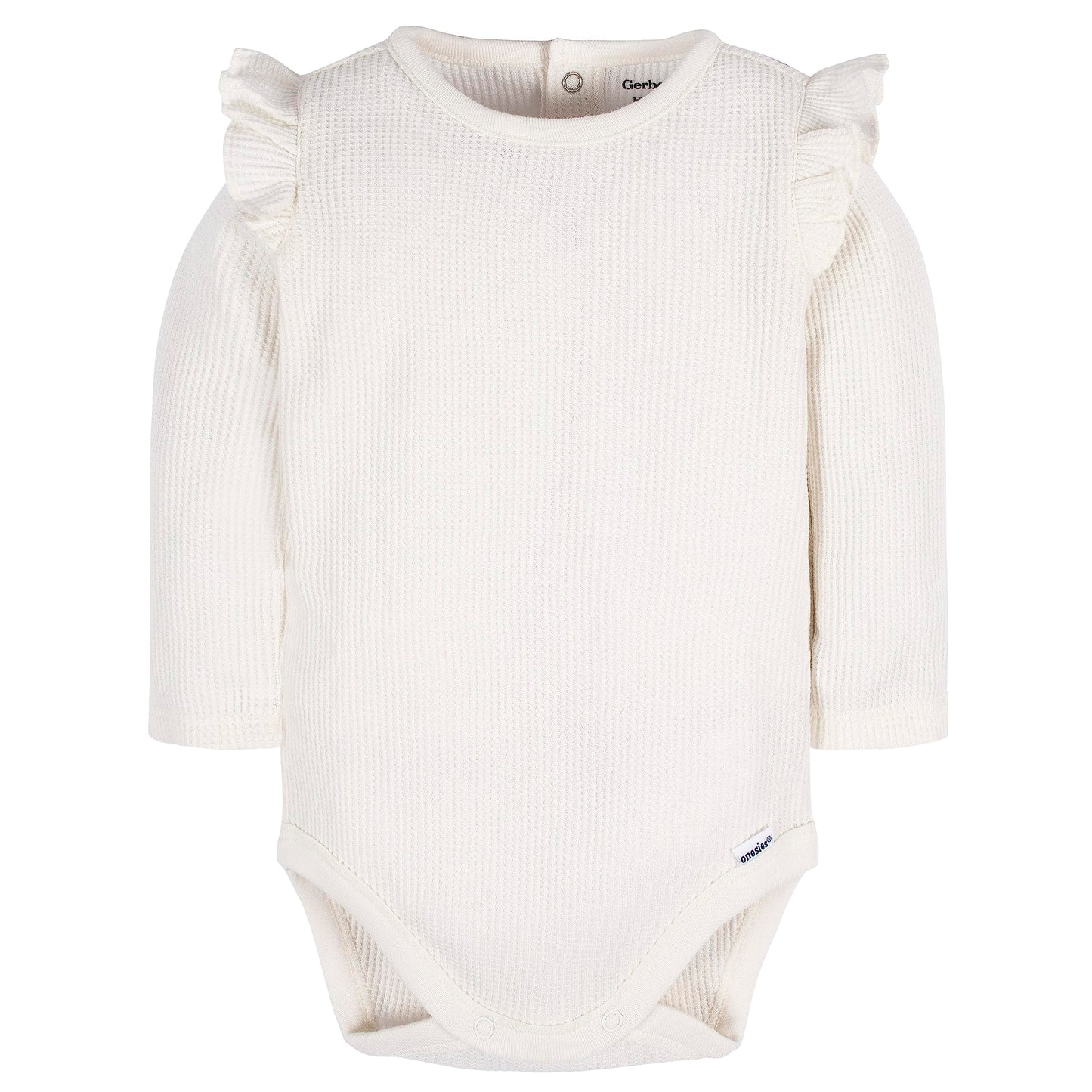 Gerber Baby Girl'S 2-Pack Long Ruffle Sleeve Onesies, Flower Toss