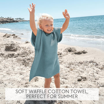 Zicoto Soft Hooded Beach Towel For Kids - Cute Towel For Babies And Toddler Made Of Waffle Cotton - Perfect Lightweight And Abso