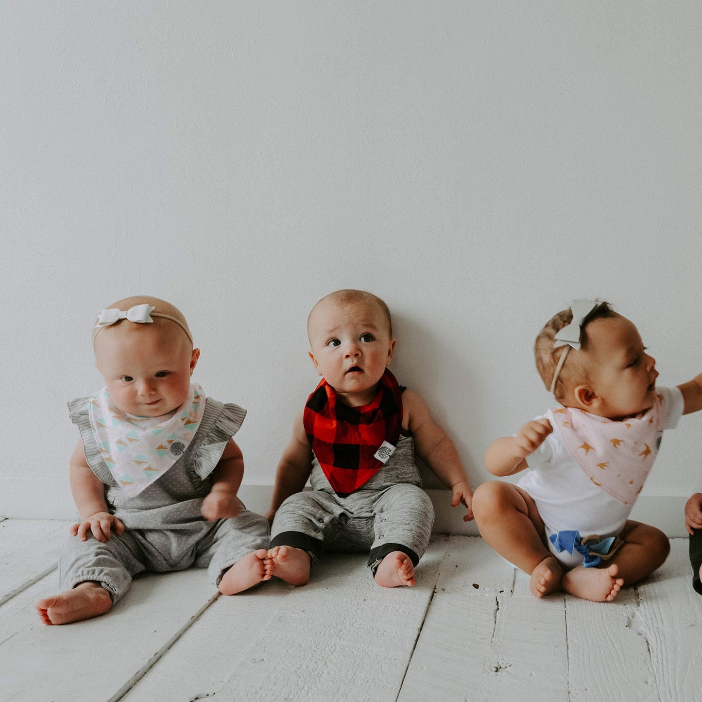 Parker Baby Co. Bandana Drool (Pack of 4) Baby Bibs for Boys, Girls, Unisex - Lumberjack Set