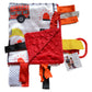 Baby Sensory, Security & Teething Closed Ribbon Tag Lovey Blanket with Minky Dot Fabric: 14   X18    (Firefighter)