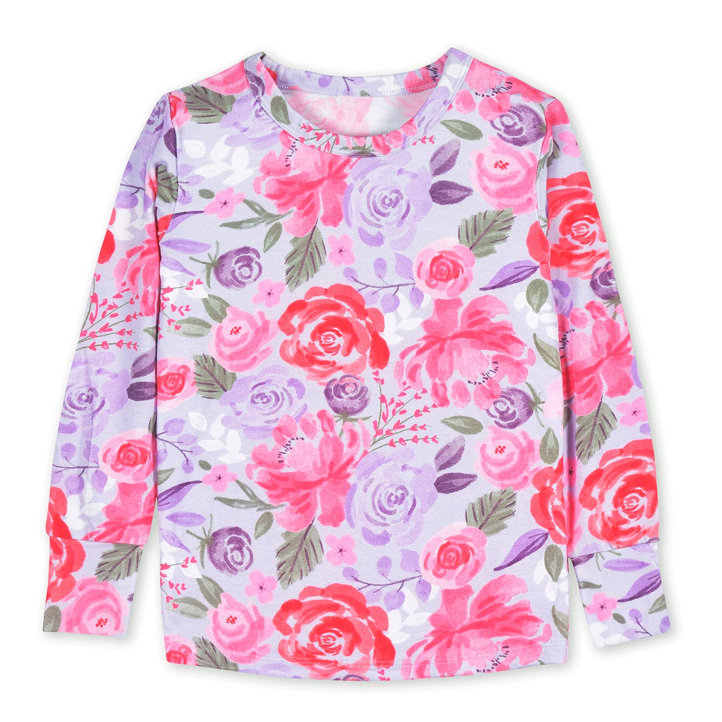 Gerber Unisex Baby Toddler Buttery Soft 2-Piece Snug Fit Pajamas With Viscose Made From Eucalyptus, Lilac Garden, 3T