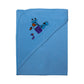SkinCo Beauty Hooded Towel Blue, 75 x 70 cm, 100% Bio Washed Combed Cotton