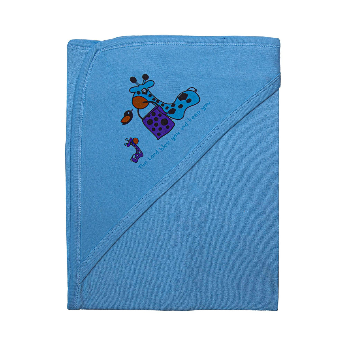 SkinCo Beauty Hooded Towel Blue, 75 x 70 cm, 100% Bio Washed Combed Cotton