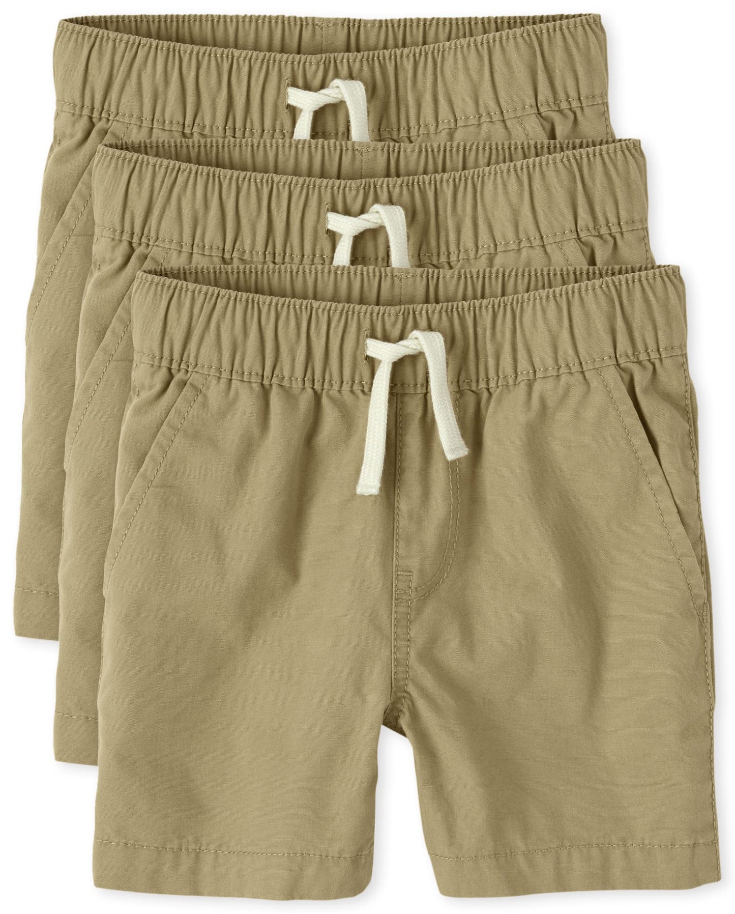 The Children's Place Baby Boys And Toddler Boys Pull on Jogger Shorts,Flax 3 Pack,3T