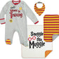 Harry Potter Newborn Baby Boy Or Girl Zip Up Sleep N ' Play Coverall Bib Blanket And Burp Cloth 4 Piece Outfit Set 0-6 Months