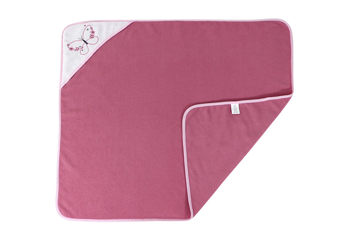 Cudlie Buttons & Stitches Baby Girl 3 Pack Rolled/Carded Hooded Towels In Butterfly Polka Print (Gs71727)