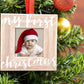 Pearhead Babys First Christmas Wooden Picture Frame Ornament, Newborn Milestone Keepsake Photo, Holiday Gift For New And Expecti