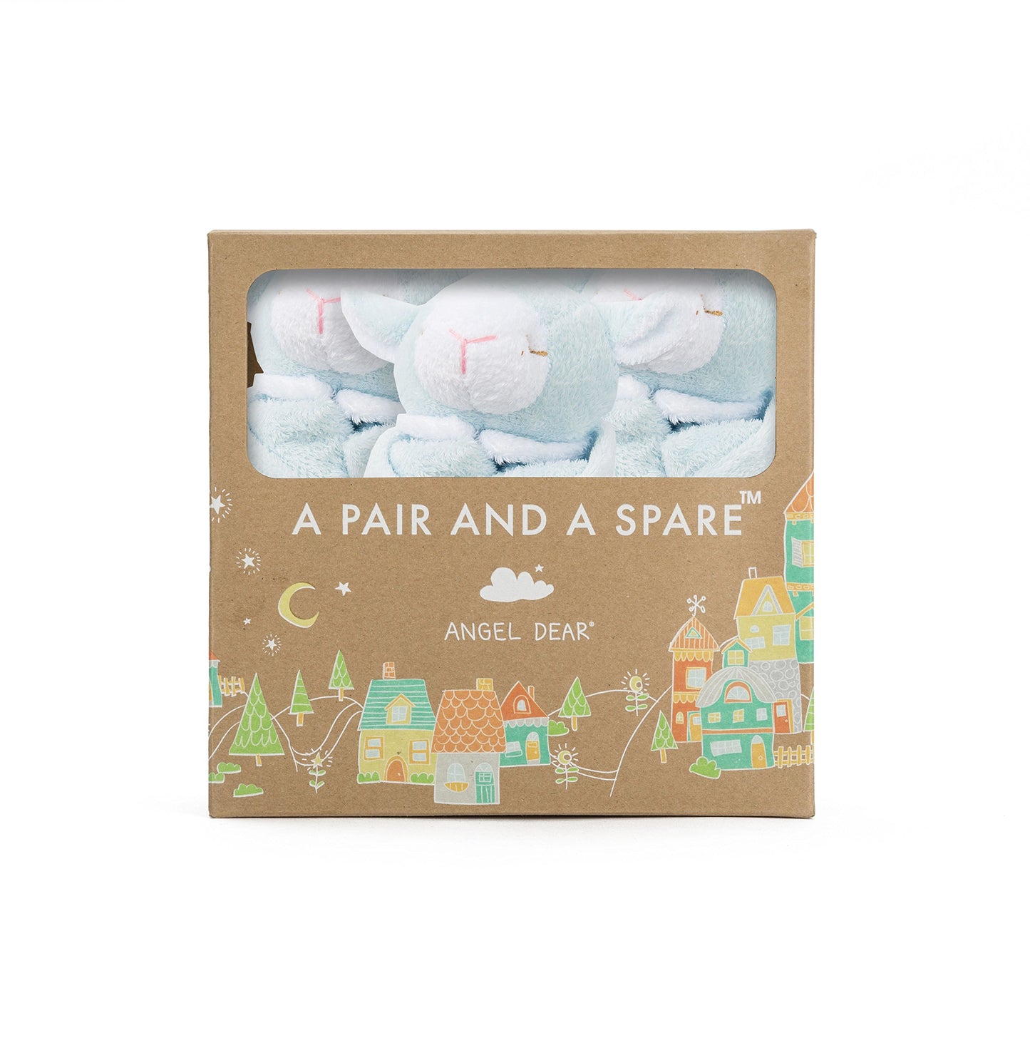 Angel Dear - Blue Lamb, Pair And A Spare Blankie Set, Pack Of 3