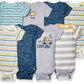 Gerber Baby Boy'S 8-Pack Short Sleeve Onesies Bodysuits, Dinosaur Blue, 12 Months