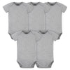 Gerber Unisex Baby 5 Pack Onesies Multi-Packs Bundle Interlock 180 Gsm Shirt, Heather Grey, 18 Months Us