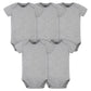 Gerber Baby 5 Pack Onesies Multi-Packs Bundle Interlock 180 Gsm, Heather Grey, 12 Months
