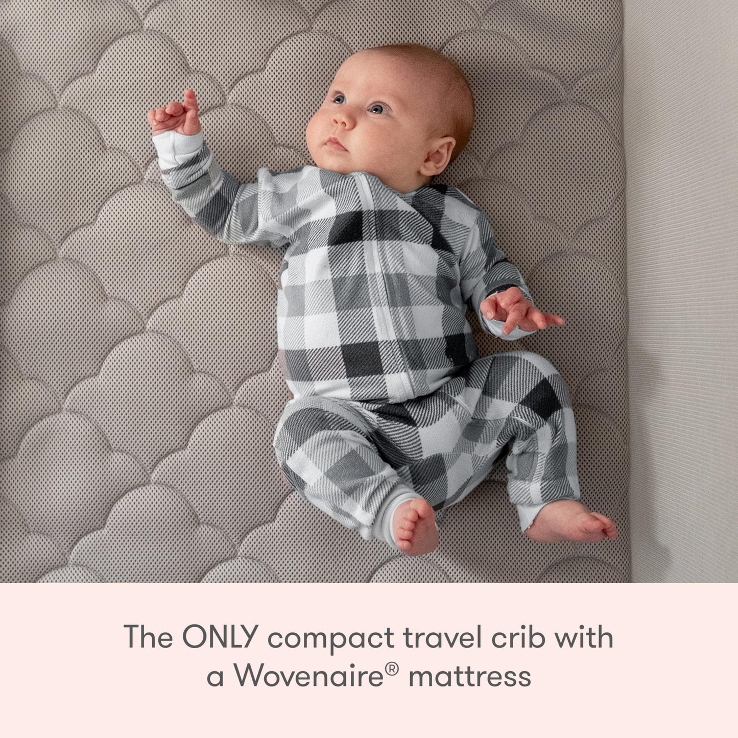 Newton Baby Compact Travel Crib & Play Yard | Breathable & Washable Mattress, Foldable Carry-On Size, Backpack Straps, Gray, New