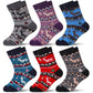 Eocom 6 Pairs Children'S Winter Warm Wool Animal Crew Socks Kids Boys Girls Socks (6 Pairs Christmas Deer, 8-12 Years)