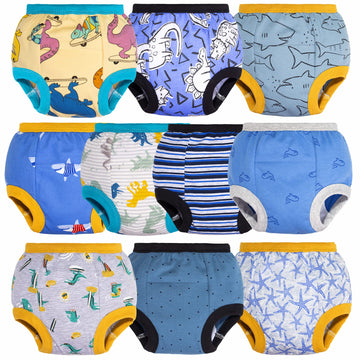 Big Elephant Baby Boys' 10 Pack Toddler Potty Training Pants 100% Cotton Underpants, 9-10Y