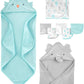 Simple Joys By Carters Unisex Babies 8-Piece Towel And Washcloth Set, Aqua Bluegrey, One Size