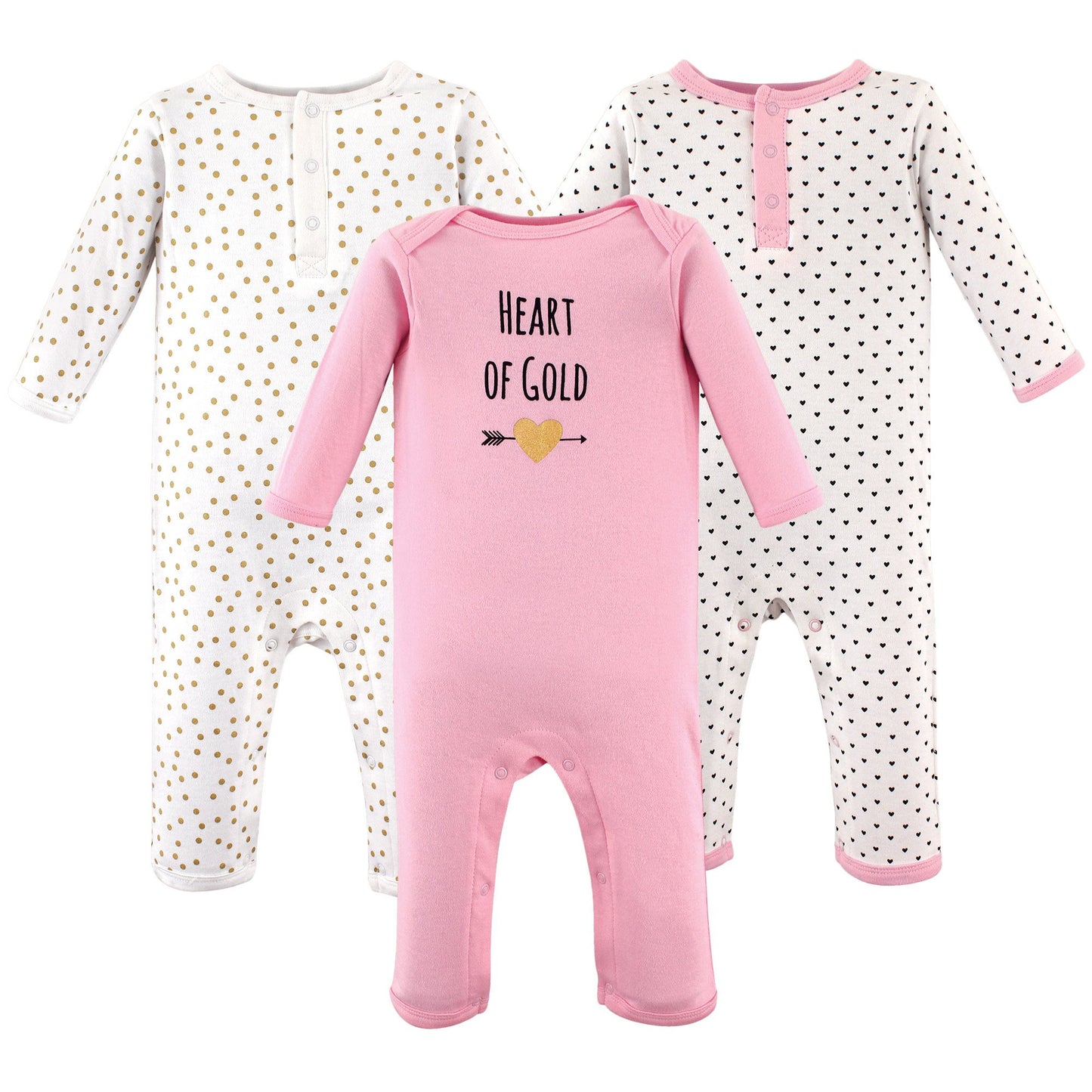 Hudson Baby Unisex Baby Cotton Coveralls, Heart, 6-9 Months