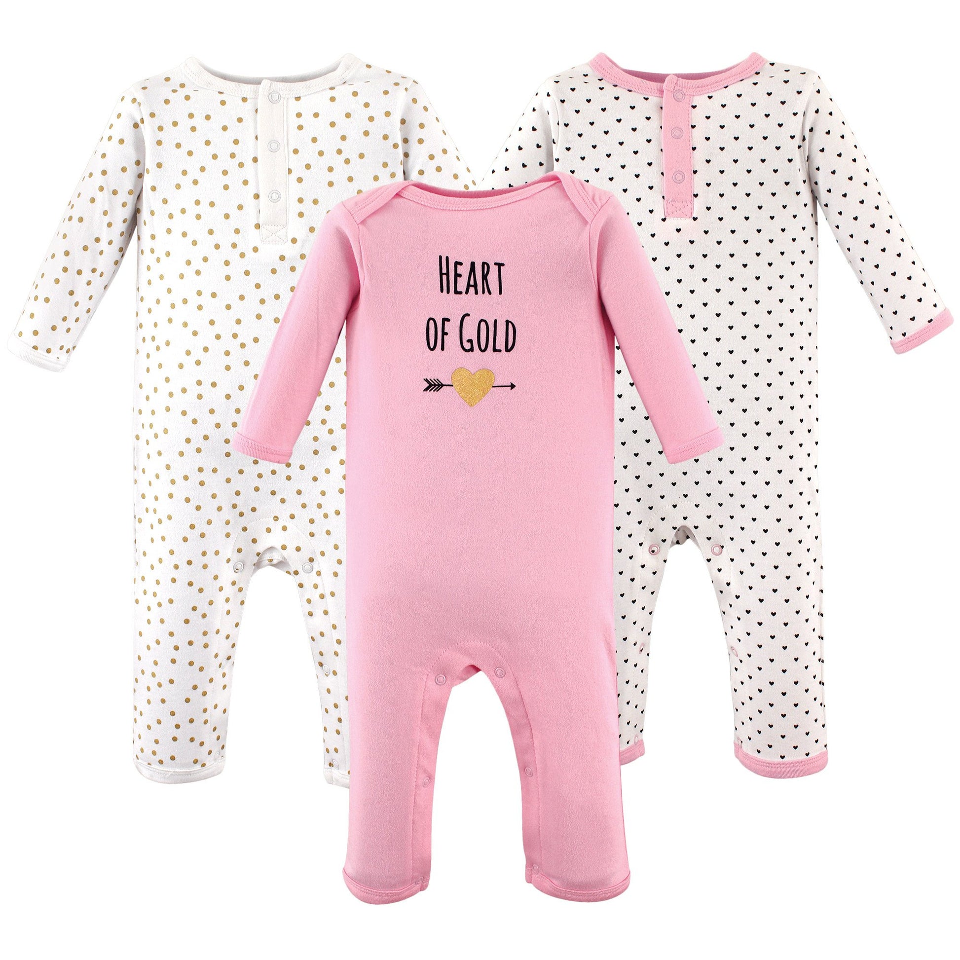 Hudson Baby Unisex Baby Cotton Coveralls, Heart, 6-9 Months