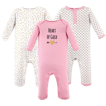 Hudson Baby Unisex Baby Cotton Coveralls, Heart, 6-9 Months