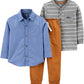 Simple Joys By Carter'S Baby Boys 3-Piece Playwear Pants Set, Chambray, 18 Months Us