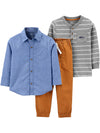 Simple Joys By Carter'S Baby Boys' 3-Piece Playwear Set, Chambray, 3T