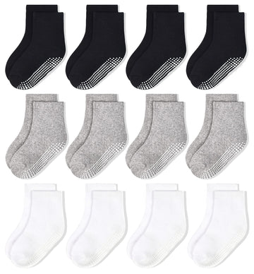 Hycles Non-Slip Toddler Socks With Grips Girls Grip Socks For 7-10 Years Kid Toddler Boys Anti Slip Sticky Sock