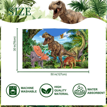 Unibyby Dinosaur Hooded Towel, Dinosaur Beach Towel, Dinosaur Towel For Boys 30' X 50', T-Rex Microfiber Absorbent Quick Dry B