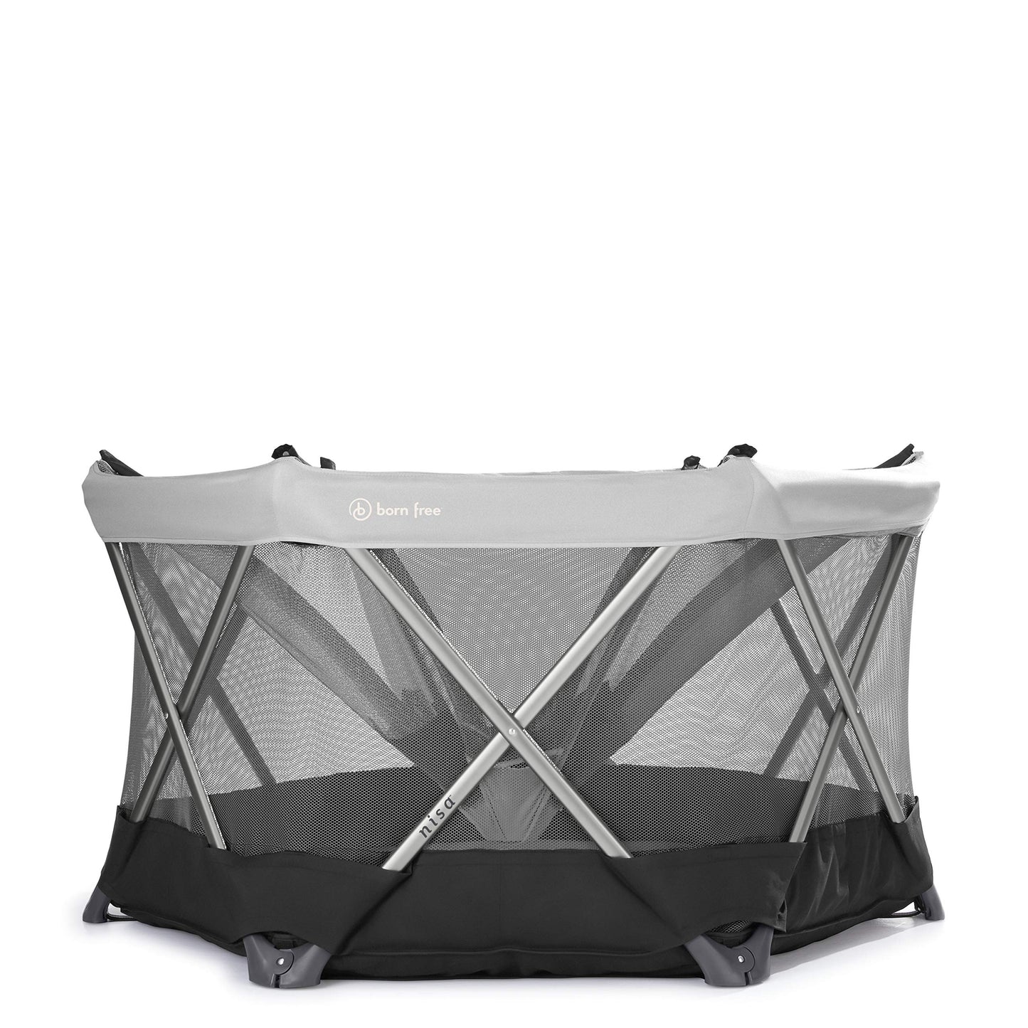 Born Free Nisa-Playard - Easy Pop Open Portable-Playard With Oversized Canopy, Padded Floor And Machine Washable Fabrics