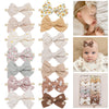 Fancy Clouds Baby Girl Bows And Headbands,14 Pcs Stretchy Soft Nylon Hairbands Hair Bows For Newborns, Infants, Toddlers - Handm