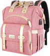 Jiefeike Diaper Bag Backpack, Pink Baby Girls Diaper Bag For Mom, Travel Baby Bags Backpack For Women, Insulated Pockets Portabl