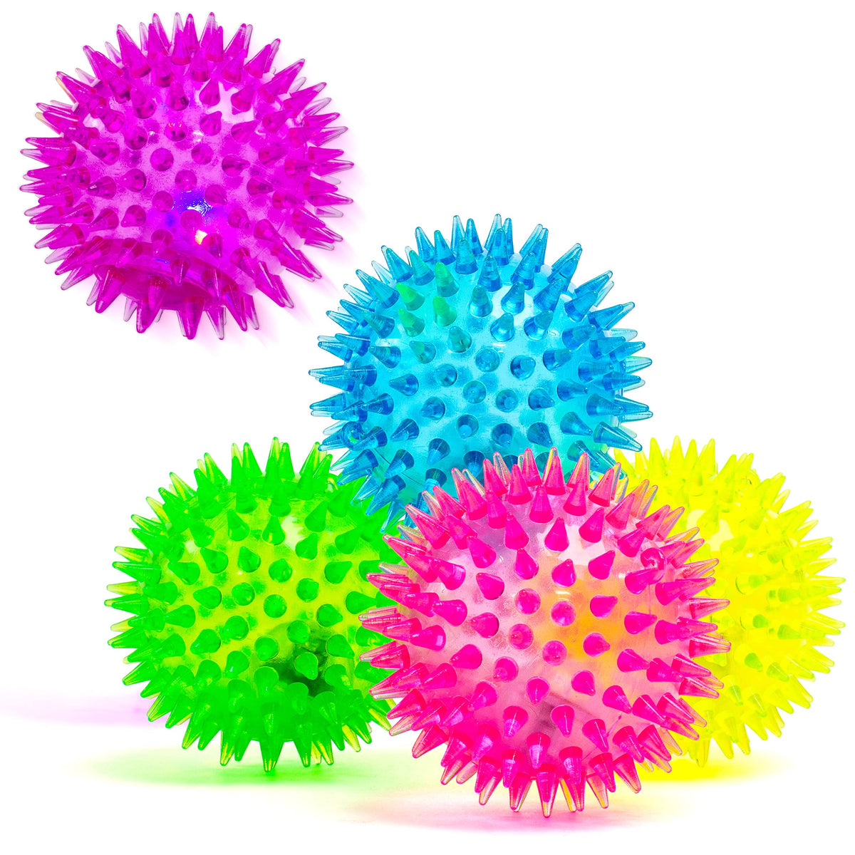 Stages Sensory Builder Light Up LED Spiky Bouncy Ball, Blinking Sensor ...