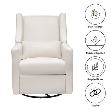 Babyletto Kiwi Electronic Power Recliner And Swivel Glider With Usb Port In Performance Cream Eco-Weave, Water Repellent & Stain