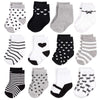 Hudson Baby Unisex Cotton Rich Newborn And Terry Socks, Girls Gray Black, 6-12 Months