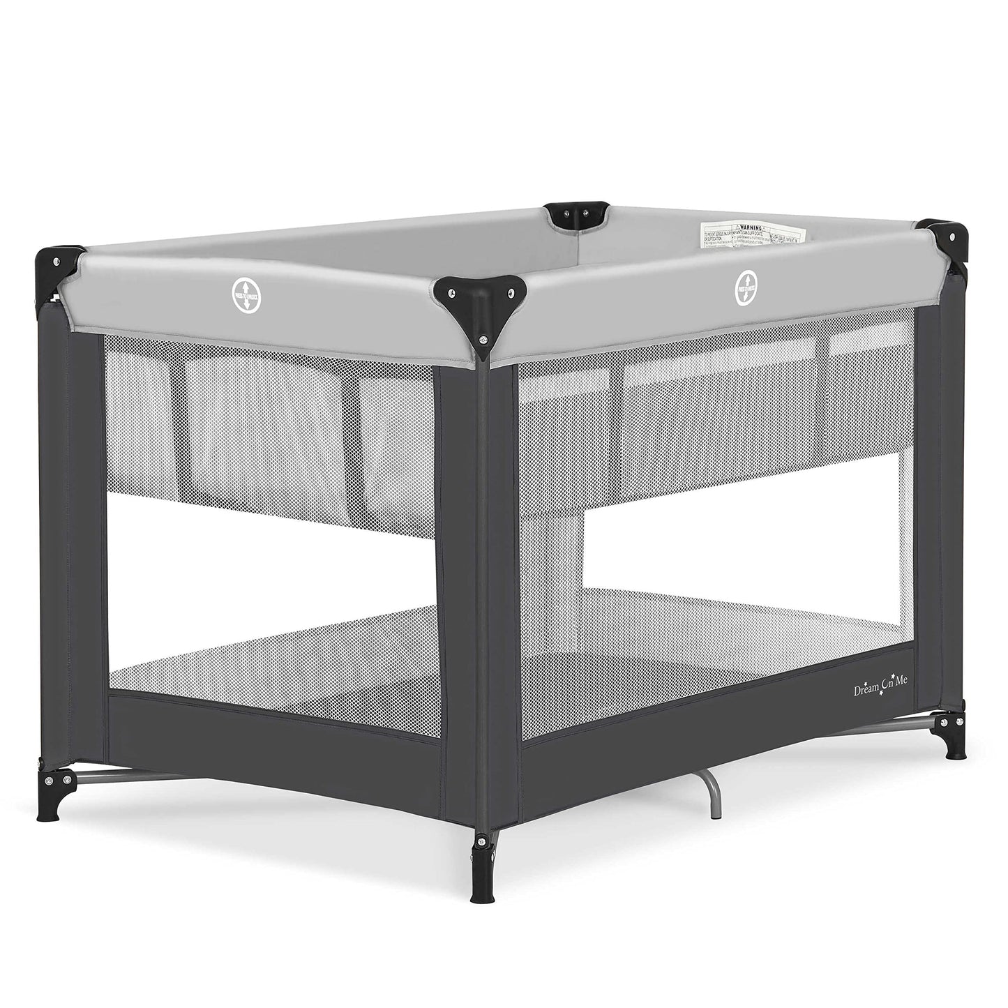 Dream On Me Zazzy Portable Playard with Bassinet in Grey, Packable and Easy Setup Baby Playard, Lightweight and Portable Playard