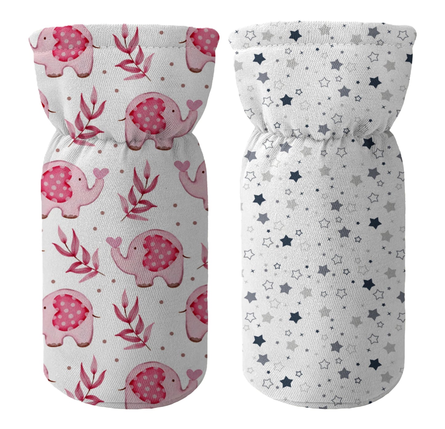 Novo Baby Cotton Soft Plush Baby Bottle Feeding Cover Tote Modern Bag Carrier Bag Bottle Cover With Strap Pack Of 2 (Sunny Day)