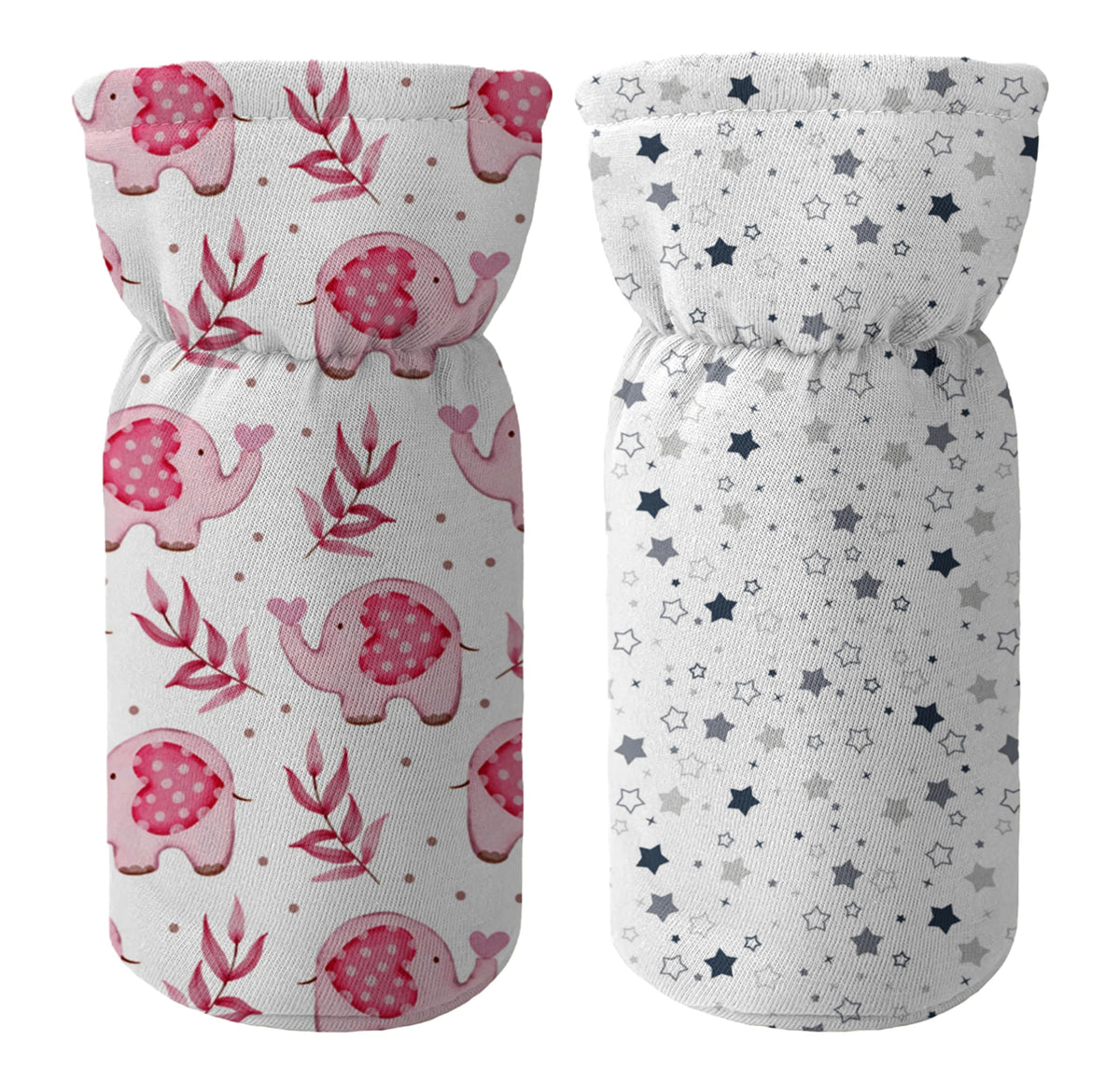 Novo Baby Cotton Soft Plush Baby Bottle Feeding Cover Tote Modern Bag Carrier Bag Bottle Cover With Strap Pack Of 2 (Sunny Day)