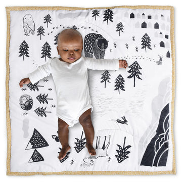 Wee Gallery Explore Play Mat For Babies - Reversible Floor Mat For Tummy Time Made With Sustainable Materials - Padded Activity