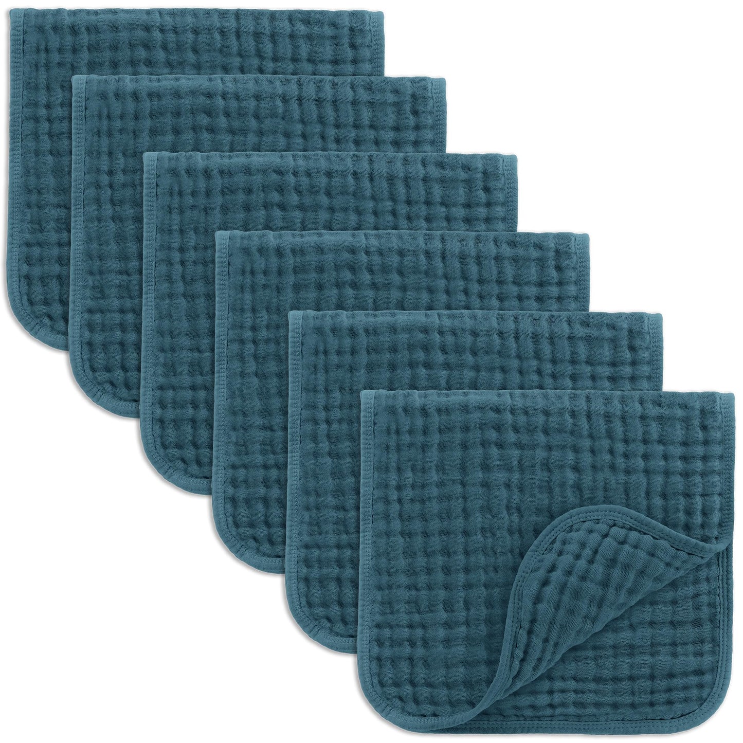 Comfy Cubs Muslin Burp Cloths 20 x 10, Pack of 6 - Large, 6-Layer, Ultra Absorbent 100% Cotton for Baby Drool and Messes - Soft,
