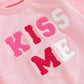 Socutebabe Toddler Girl Valentines Outfit Kiss Me Shirts Crewneck Sweatshirt Pullover Tops Infant Baby Spring Clothes (Kiss Me P