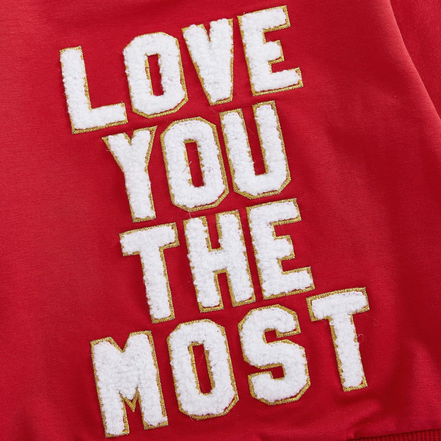 Bonangber Toddler Baby Girl Valentines Day Outfit Love Crewneck Sweatshirt Letter Long Sleeve Shirt Pullover Tops Valentines Day