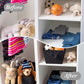 Simplify Small Shelf Woven Strap Tote | Decorative Storage Basket | Built In Handles | Organization | Closet | Bedroom | Bathroo