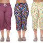 MUKHAKSH (Pack of 3 Girls Printed Export Quality Capris 3/4 with String Nada for Casual & Print May Vary Multicolour