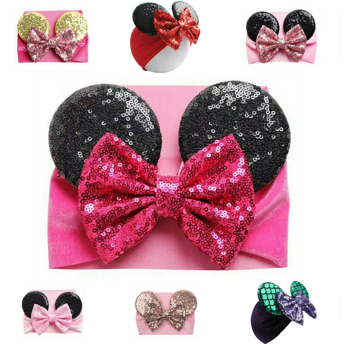 Mouse Ears Headband/Headwrap - Toddler, Baby, Kids - Party Supplies - Pink-2