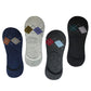 Queery Men Cotton No Show Invisible Loafer Socks Pack Of 4 D7