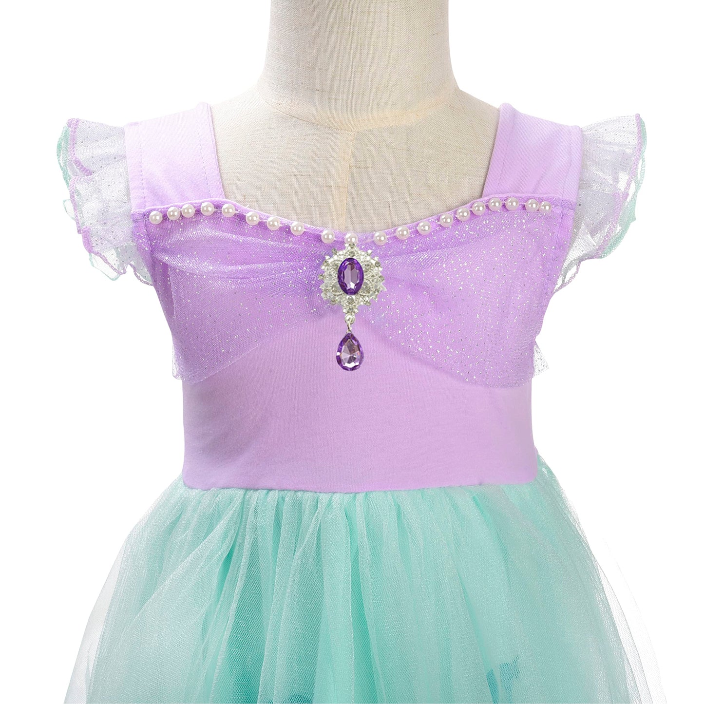 Dressy Daisy Princess Mermaid Dress Up Clothes Halloween Fancy Party Tulle Skirt Summer Outfit For Toddler Girls Size 5T, Style