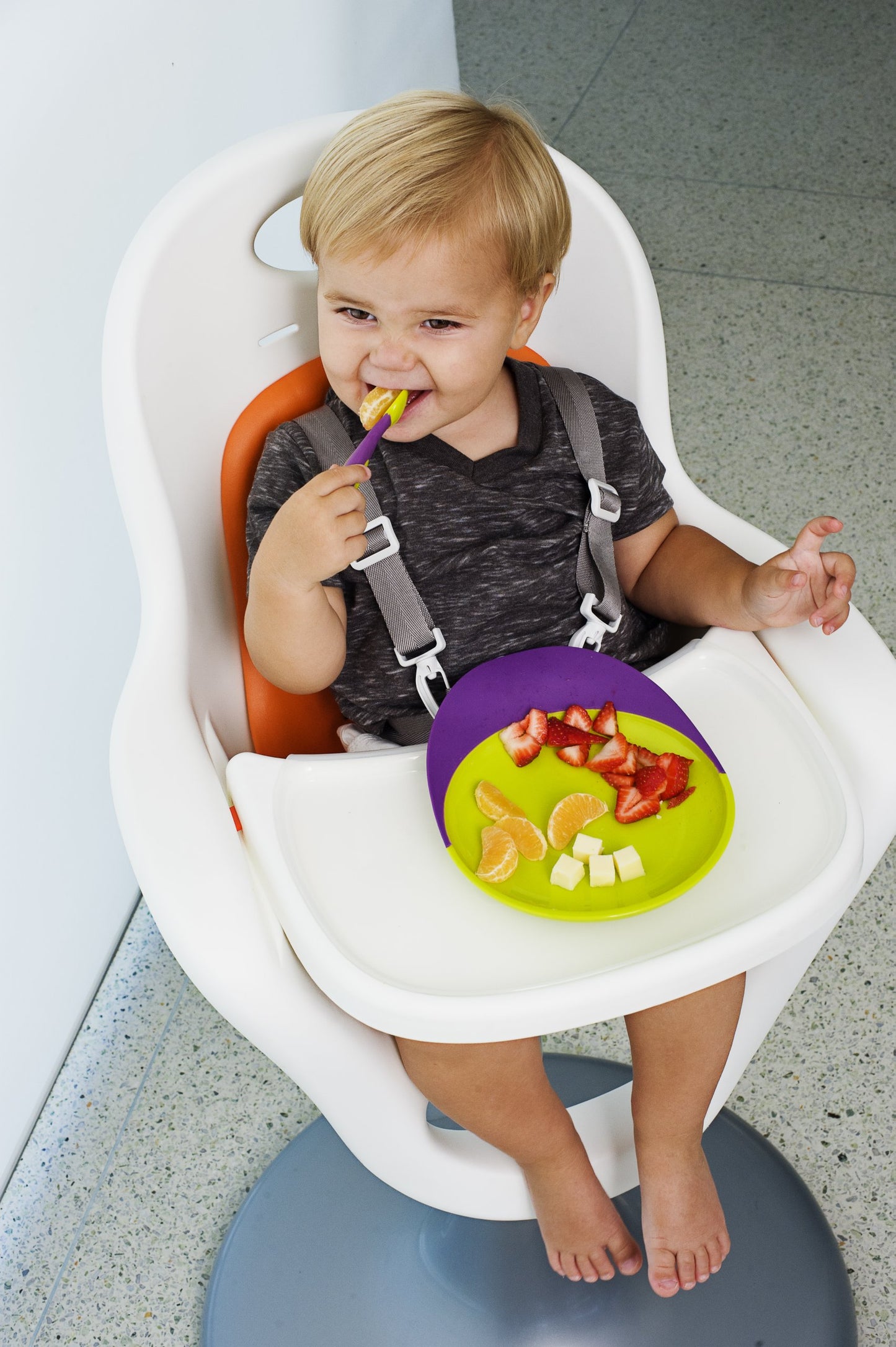 Boon Spill Catcher Baby Bowl, Blue/Orange