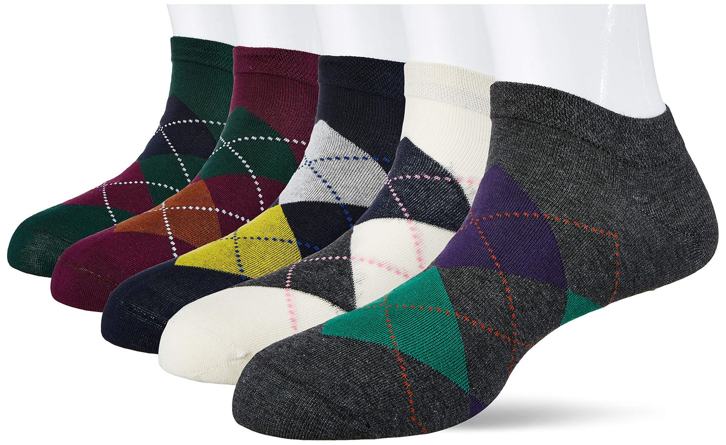Amazon Brand  Inkast MenS Cotton Ankle Socks (Inksckns065_Multicoloured_One Size)
