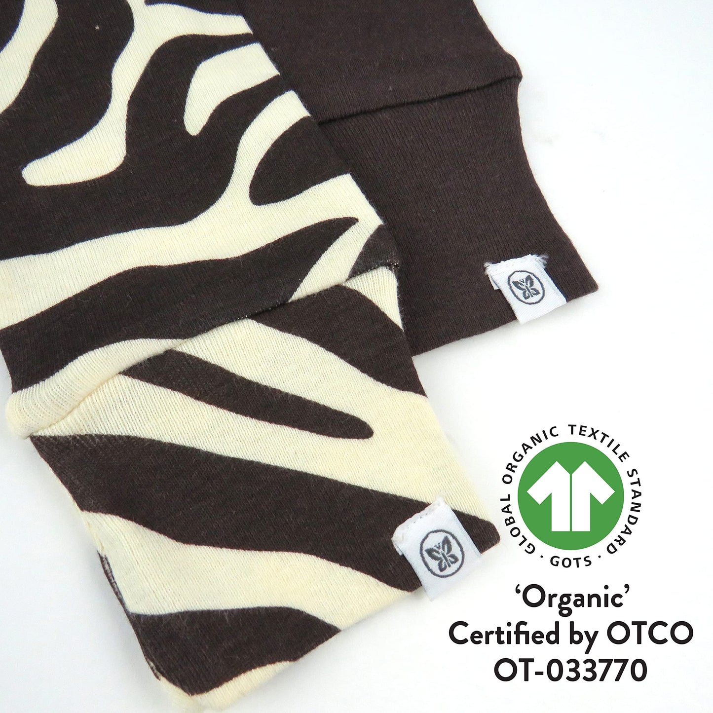 Honestbaby Baby Organic Cotton Honest Pants Multi Pack, 2-Pack Brown Zebra, 0-3 Months,Infant