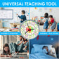 Educational Wall Clock - Silent Movement Time Teaching Clock for Teachers Classrooms and Kids Bedrooms (Silver/Multicolor Appl