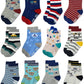RATIVE Non Skid Anti Slip Cotton Crew Baby Babies Toddler Toddlers Socks for Boy Boys 2T 3T 2T-3T 12-24 12-18 Months With Grip G