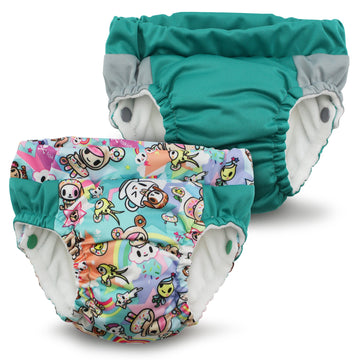 Kanga Care Lil Learnerz Reusable Swim And Toilet Training Pants (Small - Tokisweet & Peacock)